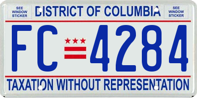 DC license plate FC4284