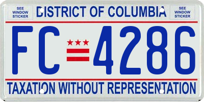 DC license plate FC4286