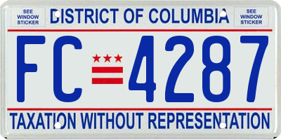 DC license plate FC4287