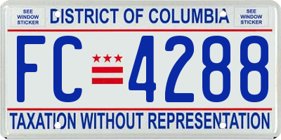 DC license plate FC4288