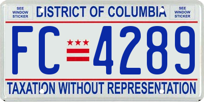 DC license plate FC4289