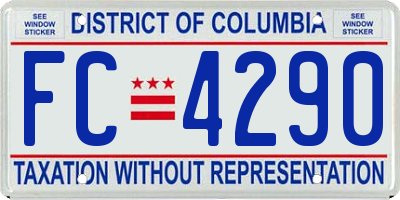 DC license plate FC4290