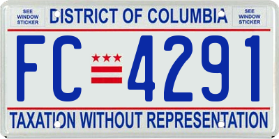 DC license plate FC4291