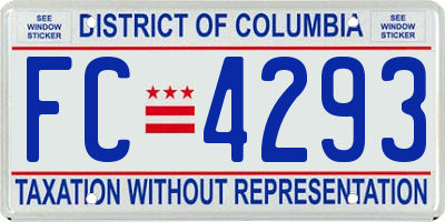 DC license plate FC4293