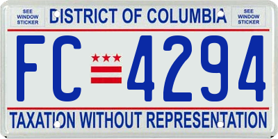 DC license plate FC4294