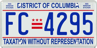 DC license plate FC4295