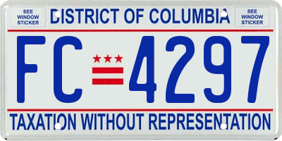 DC license plate FC4297