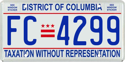 DC license plate FC4299