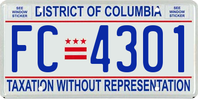 DC license plate FC4301