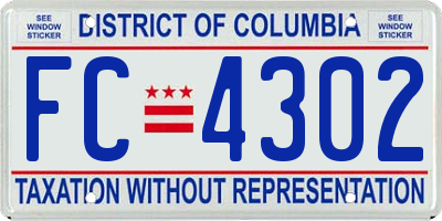 DC license plate FC4302