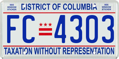 DC license plate FC4303