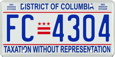 DC license plate FC4304