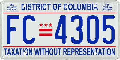 DC license plate FC4305