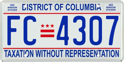 DC license plate FC4307