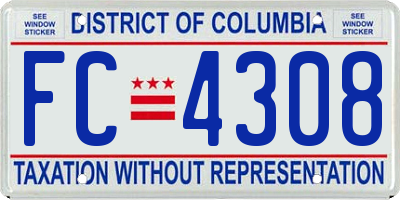 DC license plate FC4308