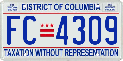 DC license plate FC4309