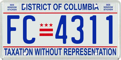 DC license plate FC4311