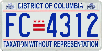 DC license plate FC4312