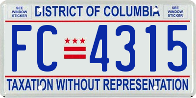 DC license plate FC4315