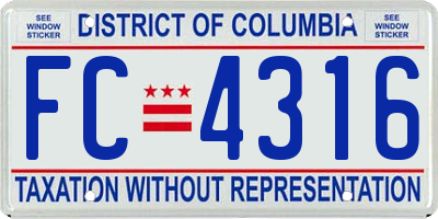 DC license plate FC4316