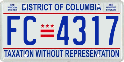 DC license plate FC4317