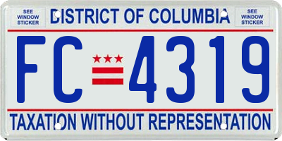 DC license plate FC4319