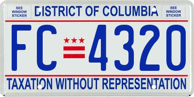 DC license plate FC4320