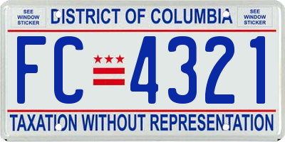 DC license plate FC4321