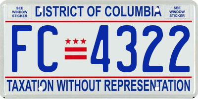 DC license plate FC4322