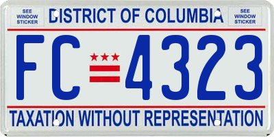 DC license plate FC4323
