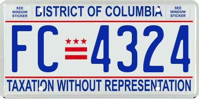 DC license plate FC4324