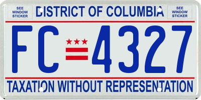 DC license plate FC4327