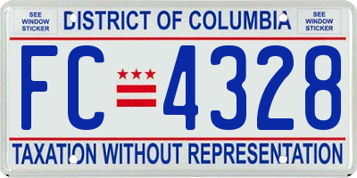 DC license plate FC4328