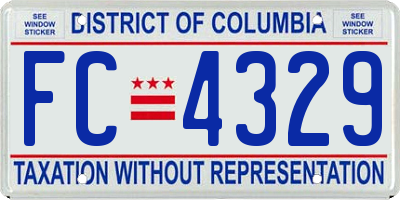 DC license plate FC4329