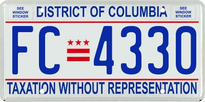 DC license plate FC4330