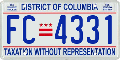 DC license plate FC4331