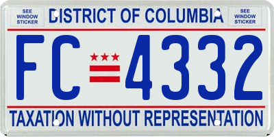 DC license plate FC4332