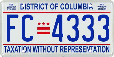 DC license plate FC4333