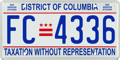 DC license plate FC4336