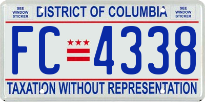 DC license plate FC4338