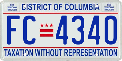 DC license plate FC4340