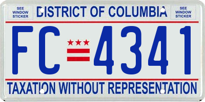 DC license plate FC4341