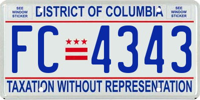 DC license plate FC4343