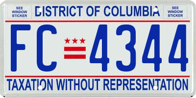 DC license plate FC4344