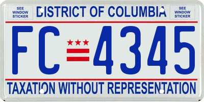 DC license plate FC4345