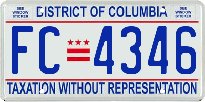 DC license plate FC4346