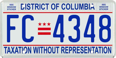 DC license plate FC4348