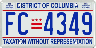 DC license plate FC4349