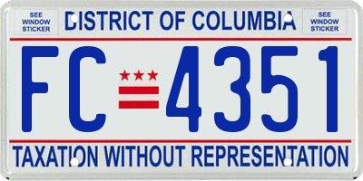 DC license plate FC4351