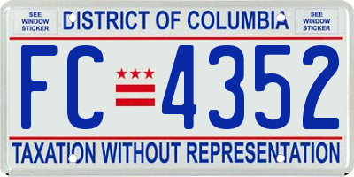 DC license plate FC4352